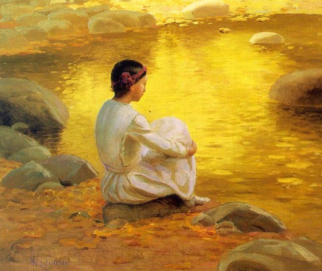 William Lees Judson Golden Dream Norge oil painting art